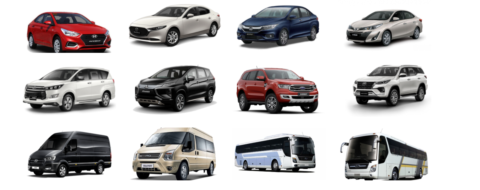 CÁC LOẠI XE TẠI TAXI KHÁNH AN